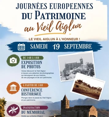 Visite de l'église du vieil Aiglun et inauguration du mémorial