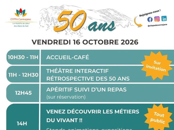 50 ans du Centre de Formation Professionnelle de Carmejane
