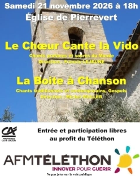 Concert au profit du Téléthon à Pierrevert